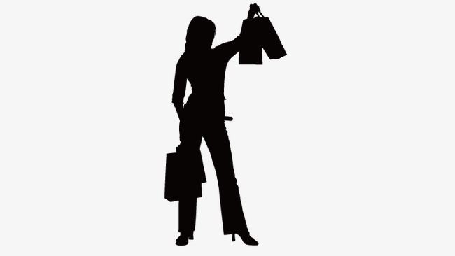 650x366 Shopping Girl Silhouette, Cartoon Beauty, Vector Beauty Png
