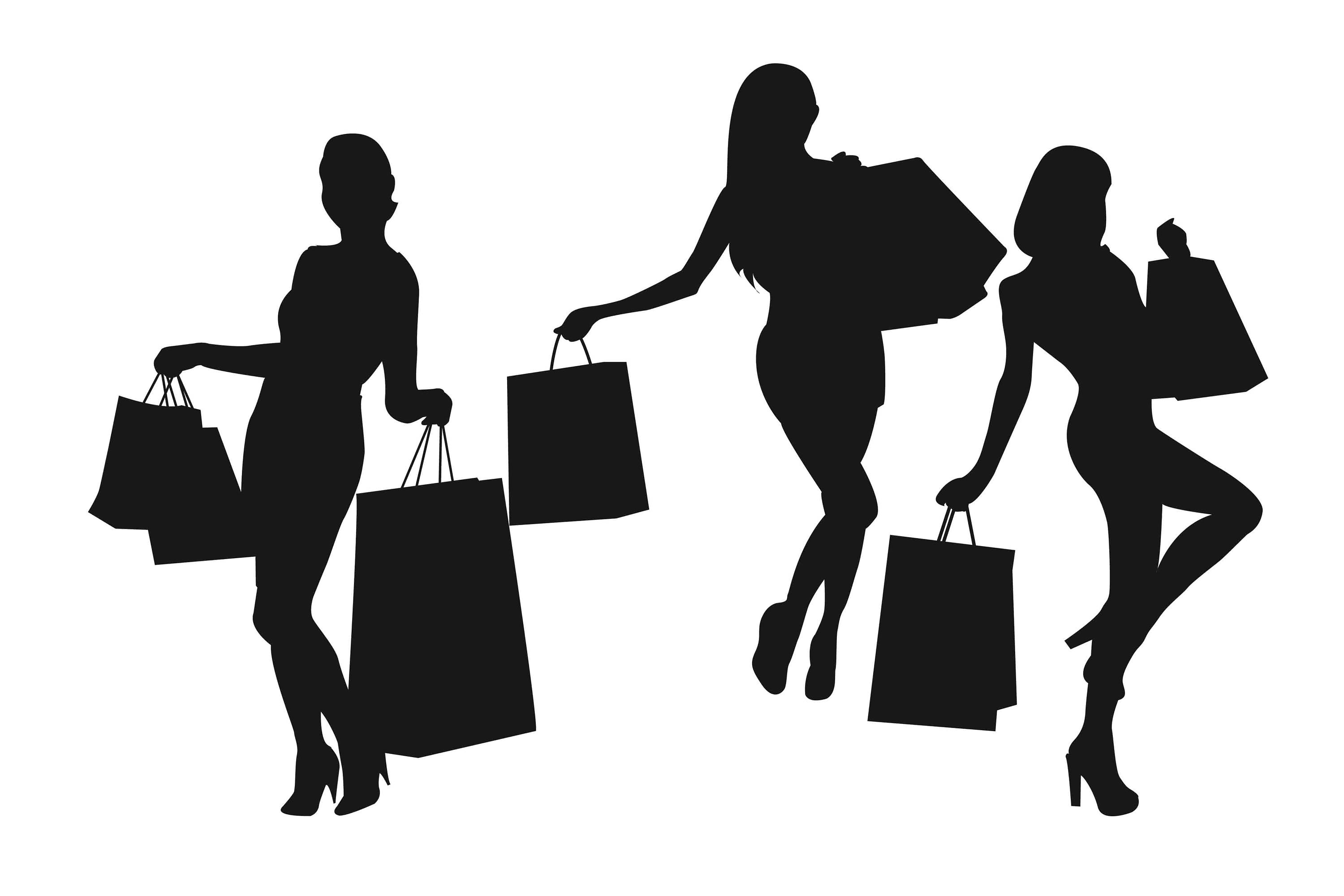 3000x2000 Shopping Silhouette, Shopping Girl, Woman Silhouette, Women Clip