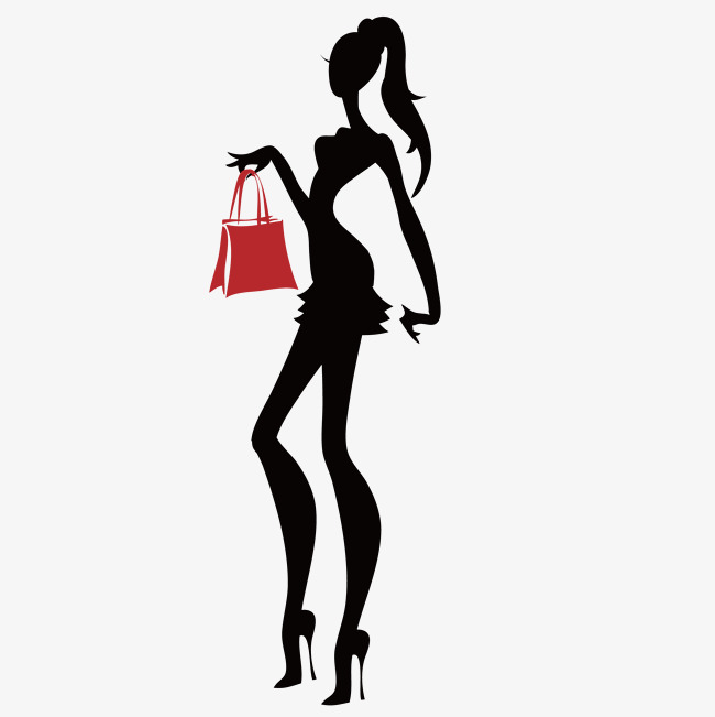 650x651 Fashion Shopping Girl Silhouette, Vector, Beauty, Silhouette Png