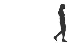 256x144 Silhouette Of A Girl Walking Around And Looking Something, Alpha