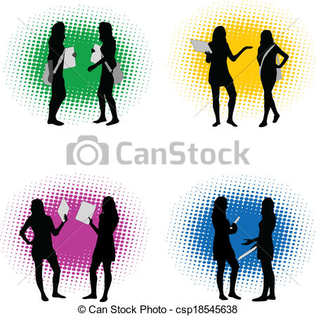 450x450 Vector Silhouette Girls Vectors