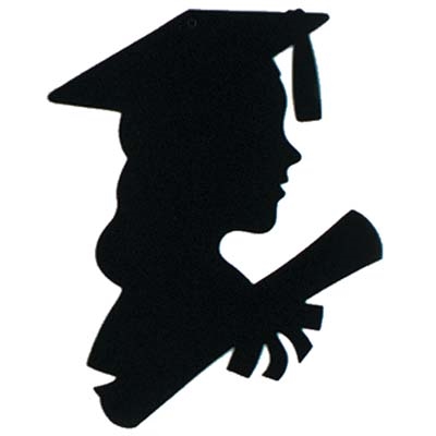 400x400 Girl Graduate Silhouette, 12 Inches