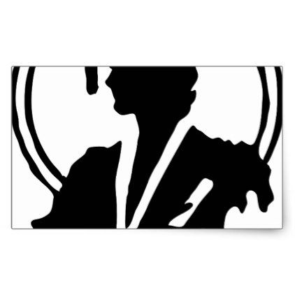 422x422 Female Graduate Silhouette Rectangular Sticker