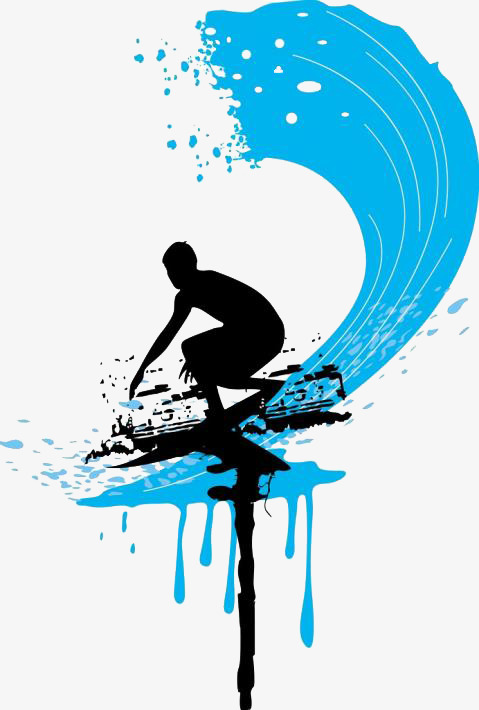 479x710 Surfing Silhouette Color, Sketch, Extreme Sport, Blue Png Image