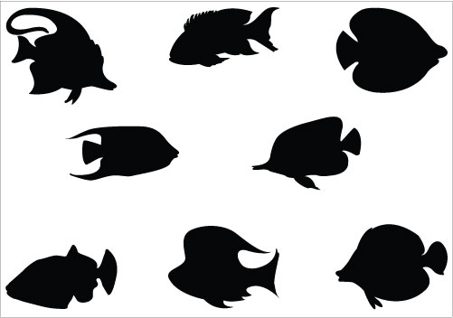 501x352 Awesome Fish Silhouette Vectors Added Here For Fish Graphic Design