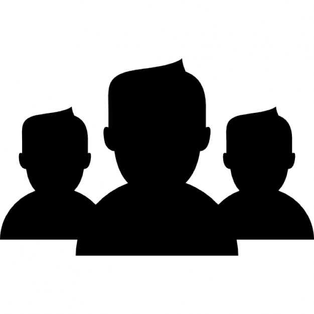 626x626 Male Group Of Users Close Up Silhouette Icons Free Download