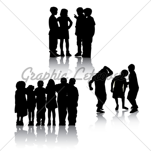 500x500 Group Kids Silhouette