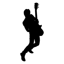 256x256 Guitarist With Hat Silhouette