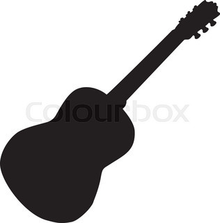 316x320 Acoustic Guitar Silhouette Stock Vector Colourbox