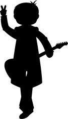 135x235 Black Guitarist Premium Clipart