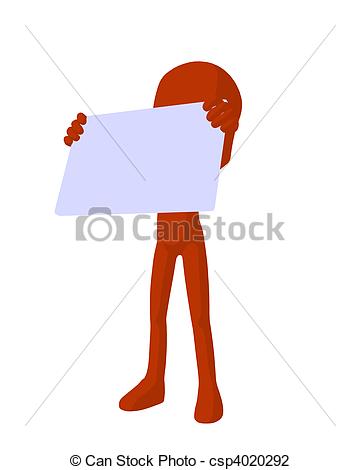 360x470 Cute Orange Silhouette Guy Holding A Blank Business Card