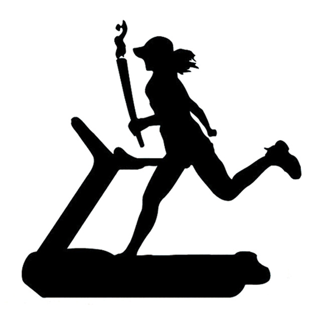 640x640 14.7cm14.7cm Interesting Gym Girl Jogging Sport Blacksilver