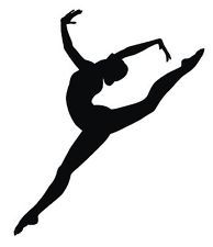 194x225 Gymnast Silhouette Vinyl Wall Art Sticker Gymnastics Woman Dancer