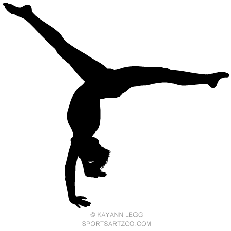 450x450 Female Gymnast Silhouette Executing A Hand Stand