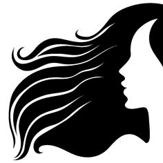 236x236 Stock Vector Silhouette Of A Girl In Profile With Long Hair