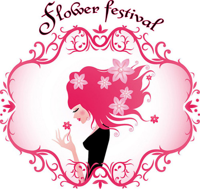 389x368 Vector Female Silhouette Hair Flower Free Vector Download (16,435