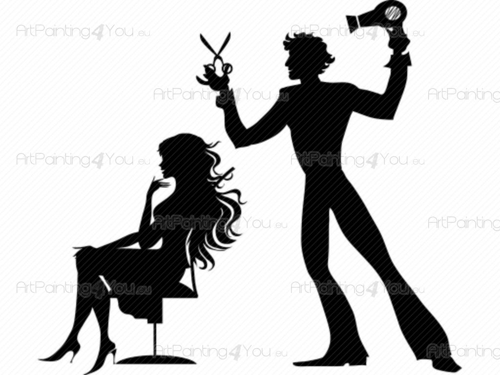 1024x768 Wall Stickers Hair Salon (Vds1044en)