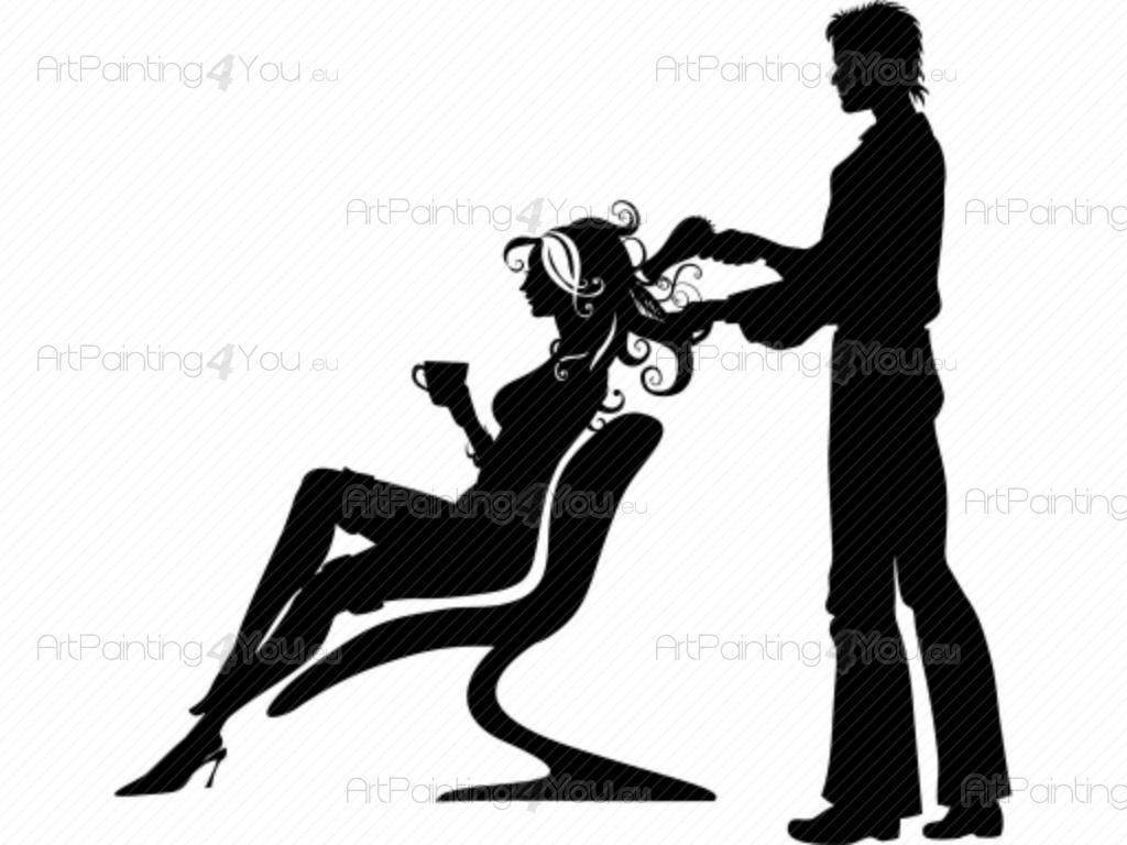 1024x768 Wall Stickers Hair Salon (Vds1045en)