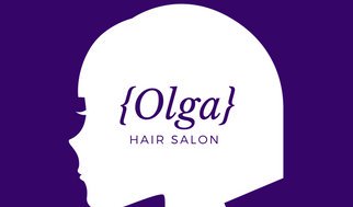 322x189 Deep Violet Girl Silhouette Hair Salon Business Card