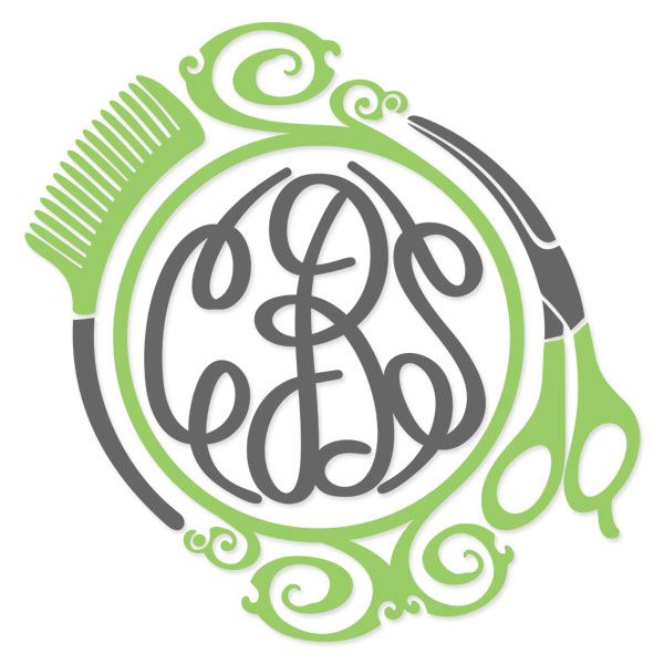 600x600 Free Hairdresser Monogram Hair Salon Svg Cuttable Frames
