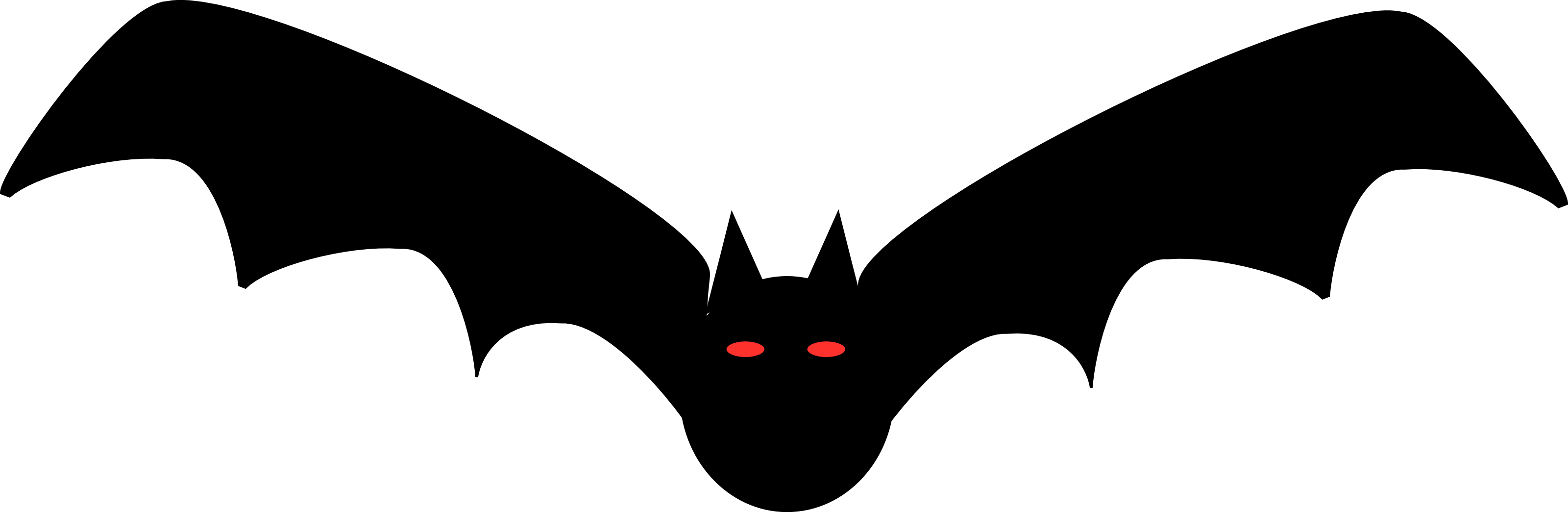 3200x1044 Drawn Bat Halloween Silhouette