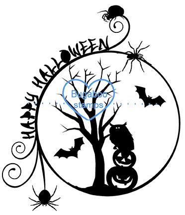 372x432 Halloween Circle Silhouette Bugaboo Stamps