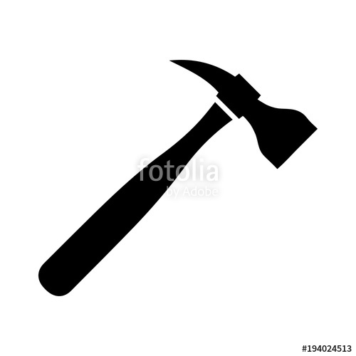 500x500 Simple, Hammer Silhouette. Construction Tool Illustration