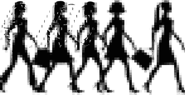 595x304 Women, Females, Silhouette, Outline, Walking, Handbags, Bags