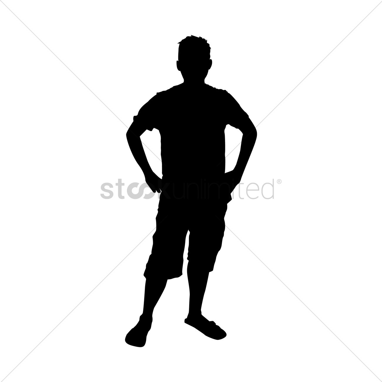 1300x1300 Silhouette Of Man Standing With Hands On Hips Vector Image