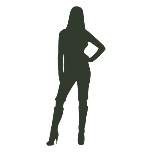 512x512 Woman Standing Pose Silhouette Hands In Hip