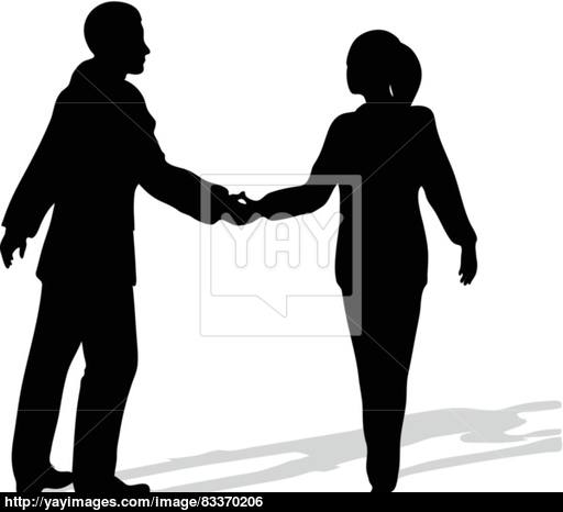 512x466 Handshake Of Business People Standing Up In Silhouette Vector