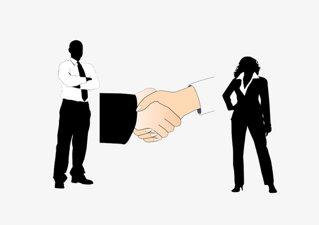 650x459 Male And Female Silhouette Figures And Handshake Picture
