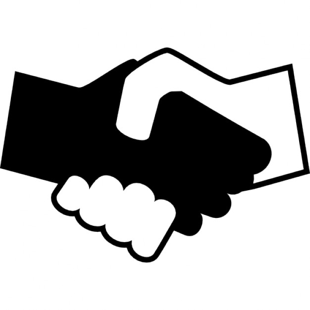 626x626 Black And White Shaking Hands Icons Free Download