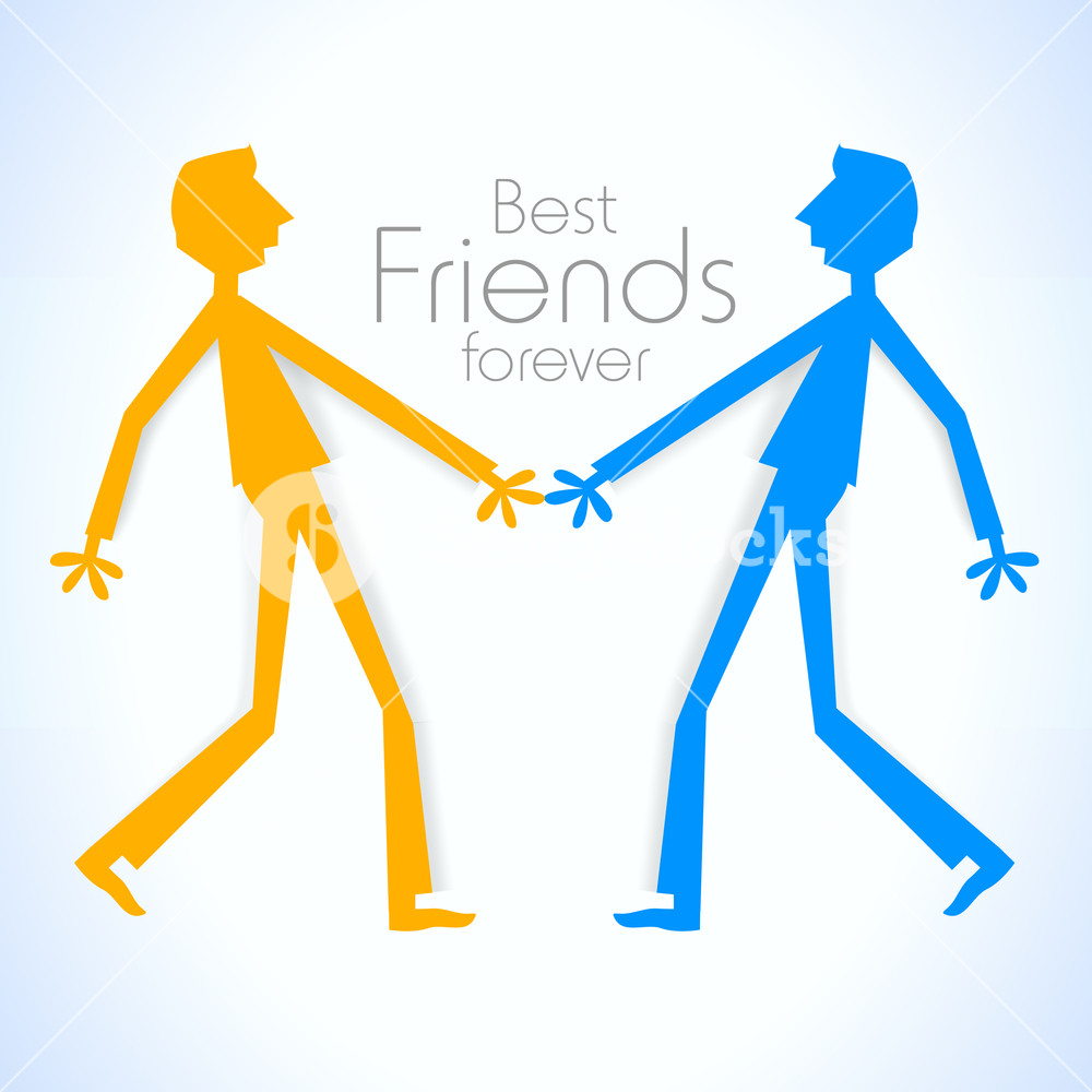 1000x1000 Happy Friendship Day With Colorful Silhouette Of Friends On Blue