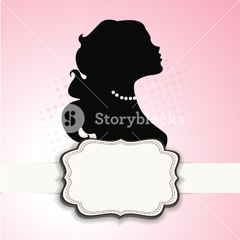 1000x1000 Silhouette Of Girl With Space For Your Message On Pink Background