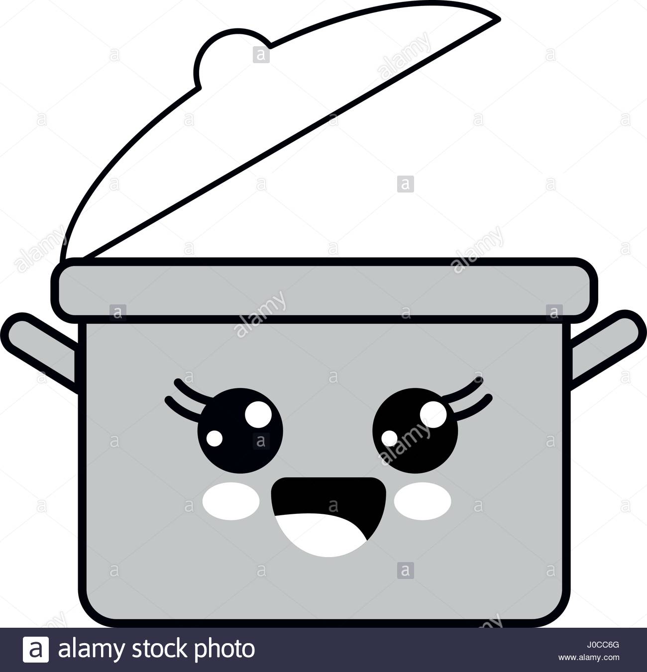 1300x1351 Silhouette Kawaii Nice Happy Cooking Pot Stock Vector Art