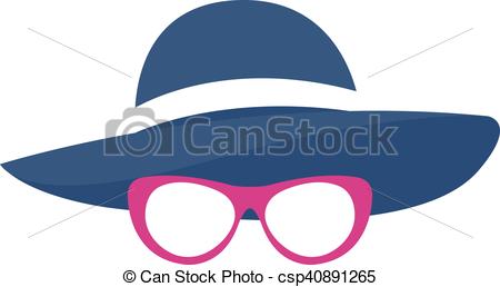 450x258 Vector Illustration Of Woman Silhouette In Hat. Vector Clip Art