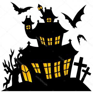 300x300 Stock Illustration Silhouette Spooky House Createmepink