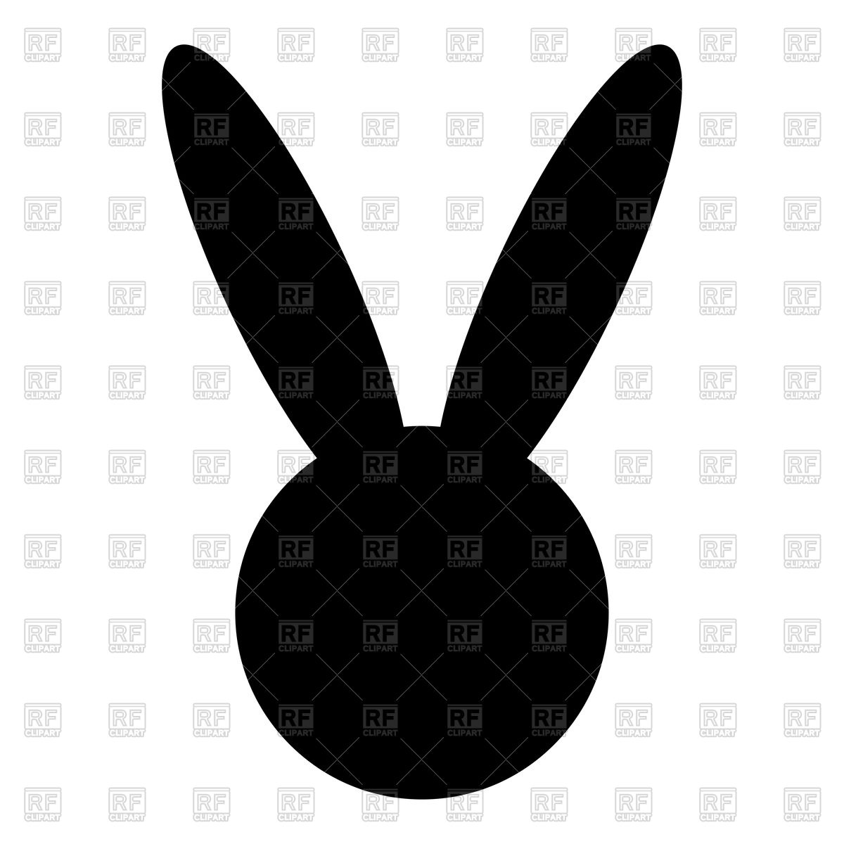 1200x1200 Hare Or Rabbit Head Silhouette Royalty Free Vector Clip Art Image