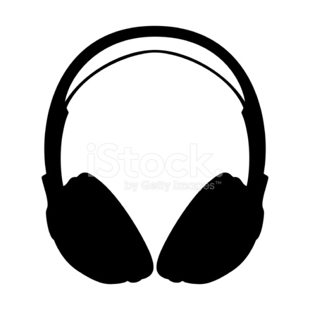 440x440 Headphone Silhouette Stock Vector
