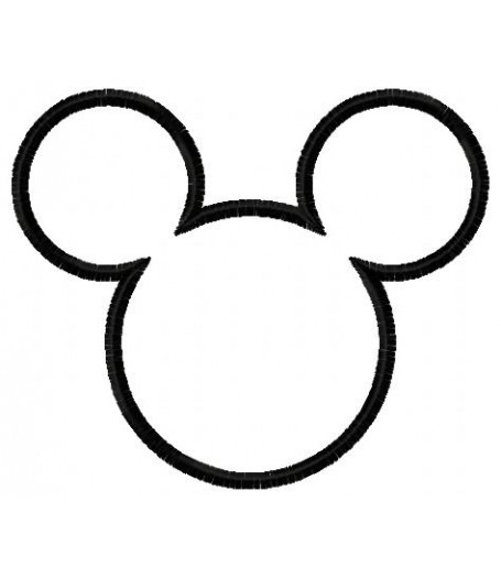 455x525 Mouse Head Silhouette Applique Design
