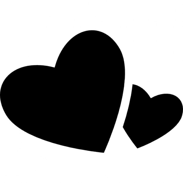 626x626 Big And Small Heart Silhouette Icons Free Download