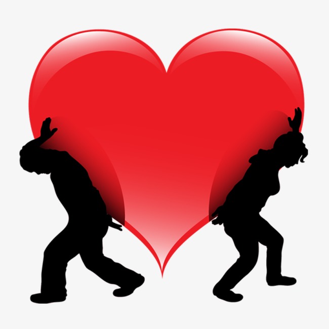 650x650 Two People To Lift Hearts, Silhouette, Hearts, Love Png Image