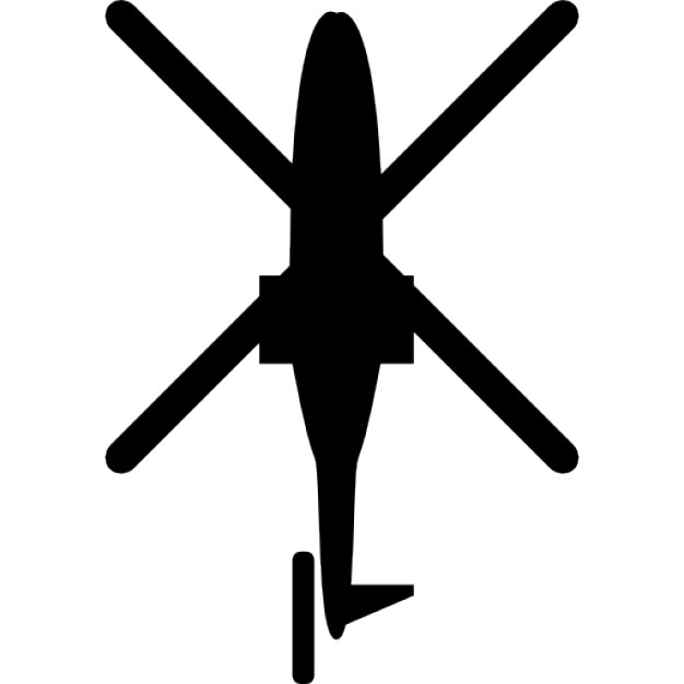 626x626 Helicopter Bottom View Silhouette Icons Free Download