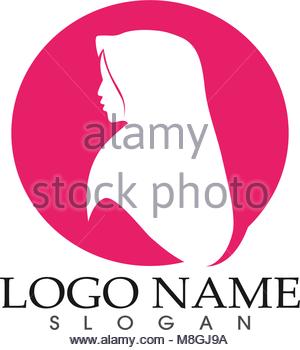300x350 Hijab Woman And Silhouette Logo And Symbols Stock Vector Art