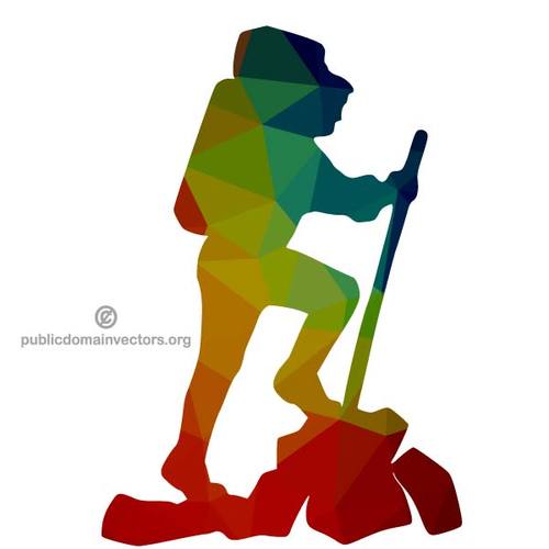 500x500 Hiker Color Silhouette Public Domain Vectors