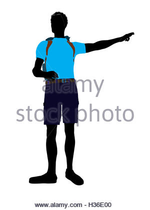 300x420 African American Hiker Silhouette Stock Photo, Royalty Free Image