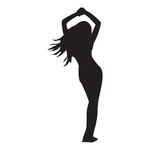 150x150 Silhouette Of Dancing Girl Vector Image