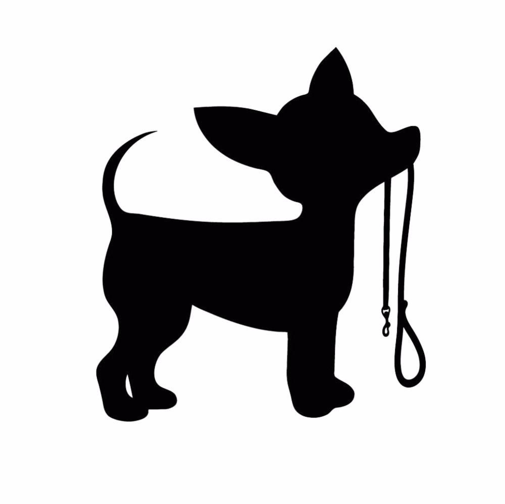 1000x999 Little Dog Leash Wall Stickers Home Interior Decoration Silhouette