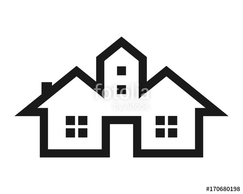 500x400 Silhouette Home House Residential Architecture Image Icon Vector